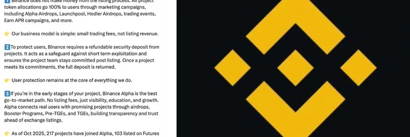Binance Claims No Profits from Token Listings: 100% Allocations to Users via Airdrops and Campaigns